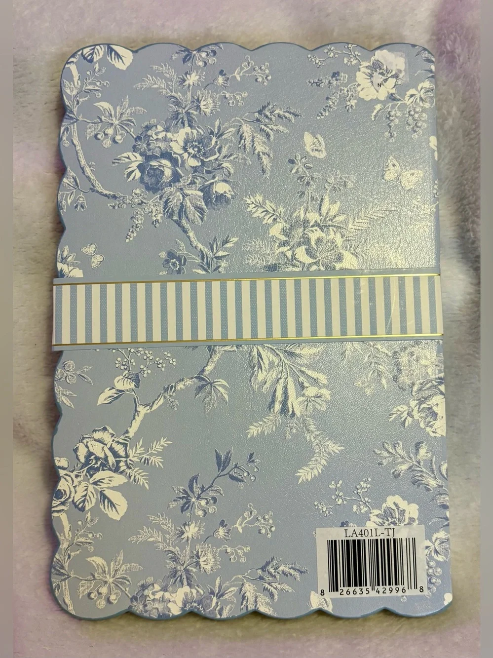 Laura Ashley Light Blue Floral Lined Journal with Gold Accents